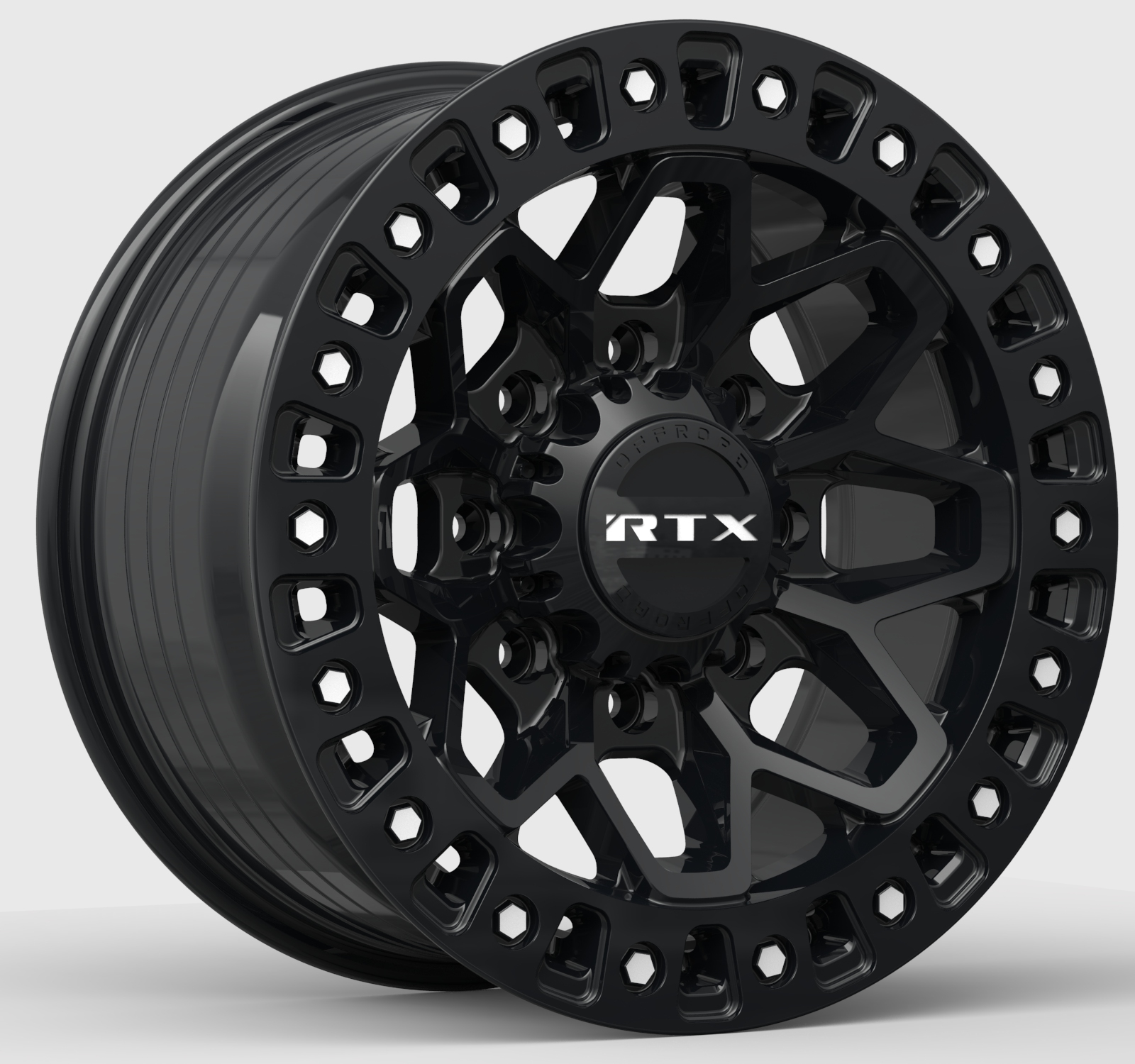 20 inch 20x9 RTX Zion Gloss Black Milled Rivets wheel rim 8x6.5